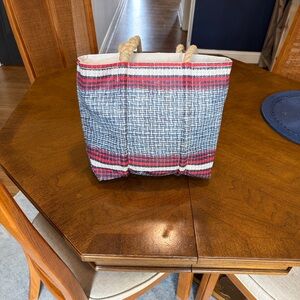 Sea Bags Striped Red, White & Blue Tote Bag with Rope Handles